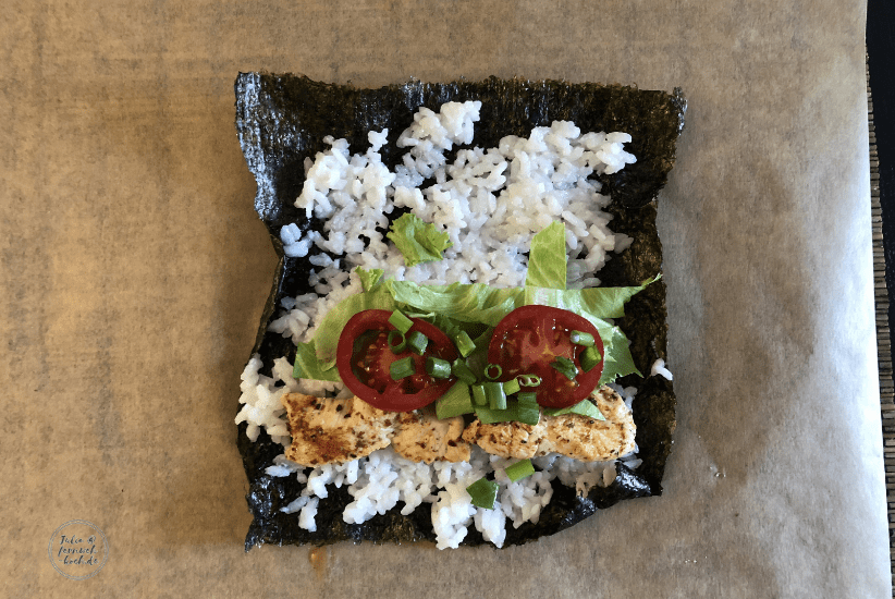 Zubereitung der Sushi Burritos Zubereitung der Sushi Burritos