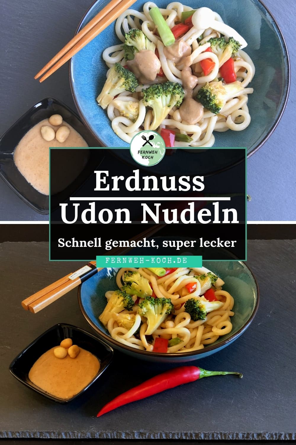 Udon Rezept mit Erdnusssoße Udon Rezept mit Erdnusssoße