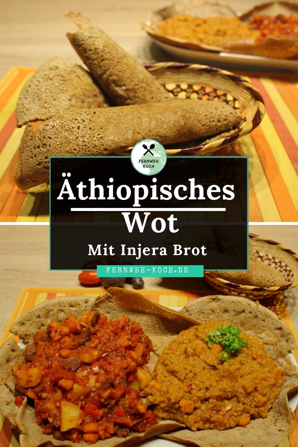 Äthiopisches Wot mit Injera Äthiopisches Wot mit Injera