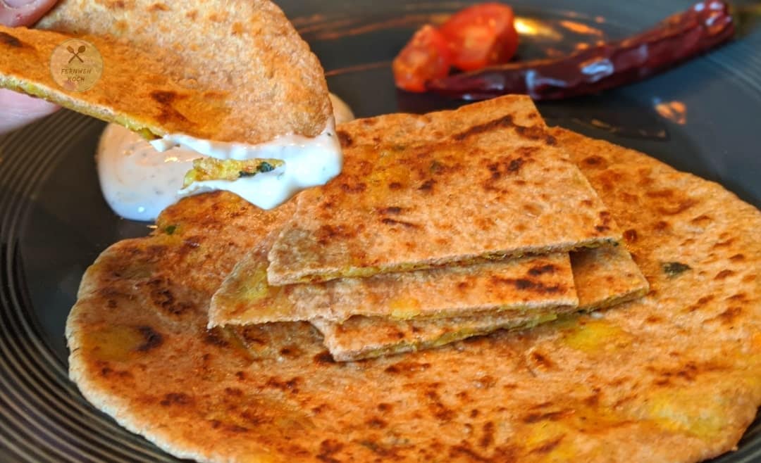 Indisches Fladenbrot mit Dip Indisches Fladenbrot mit Dip