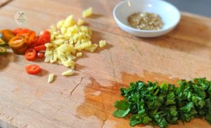 Zutaten für die indische Aloo Füllung
